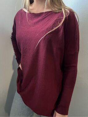 Burgundy Miracle Boatneck Tunic Sweater